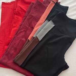 ZYIA Women's Leggings in Red, Black, and Brown